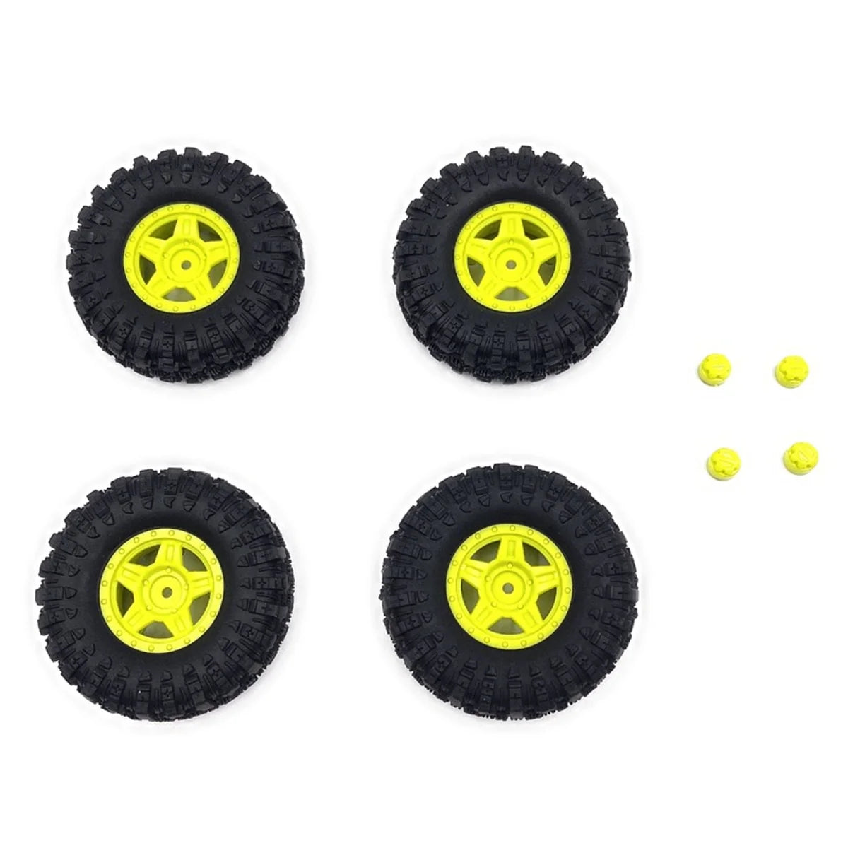 Hobby Plus 1.2inch Deep Star Wheel 68mm Mudder-XL Tire Set Gelb HBP240507