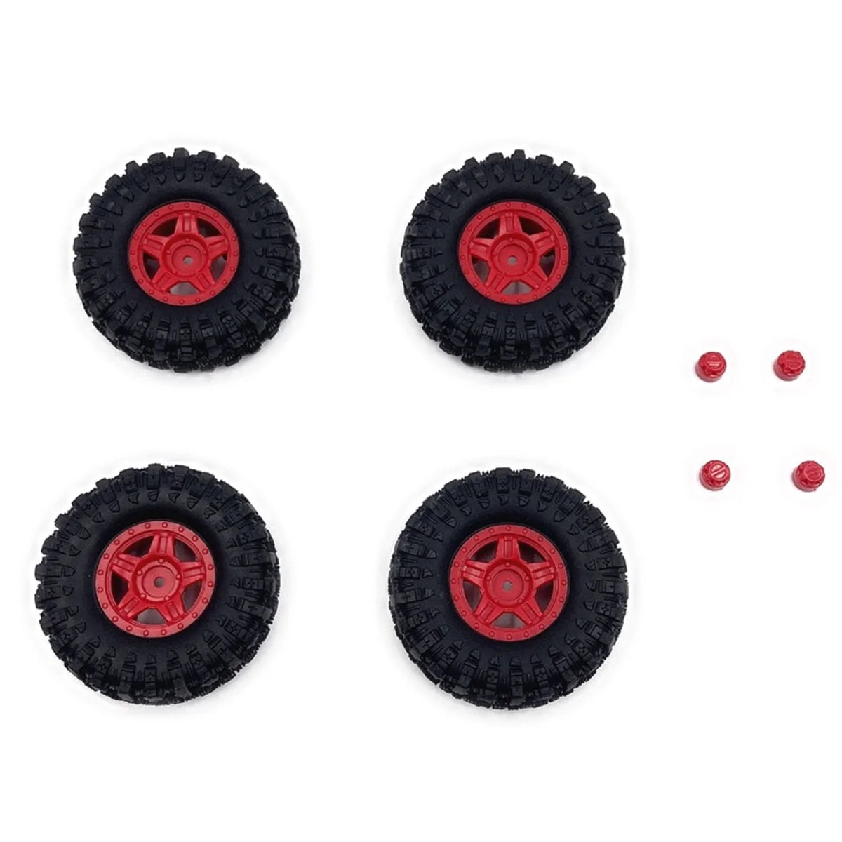 Hobby Plus 1.2inch Deep Star Wheel 68mm Mudder-XL Tire Set Rot HBP240508