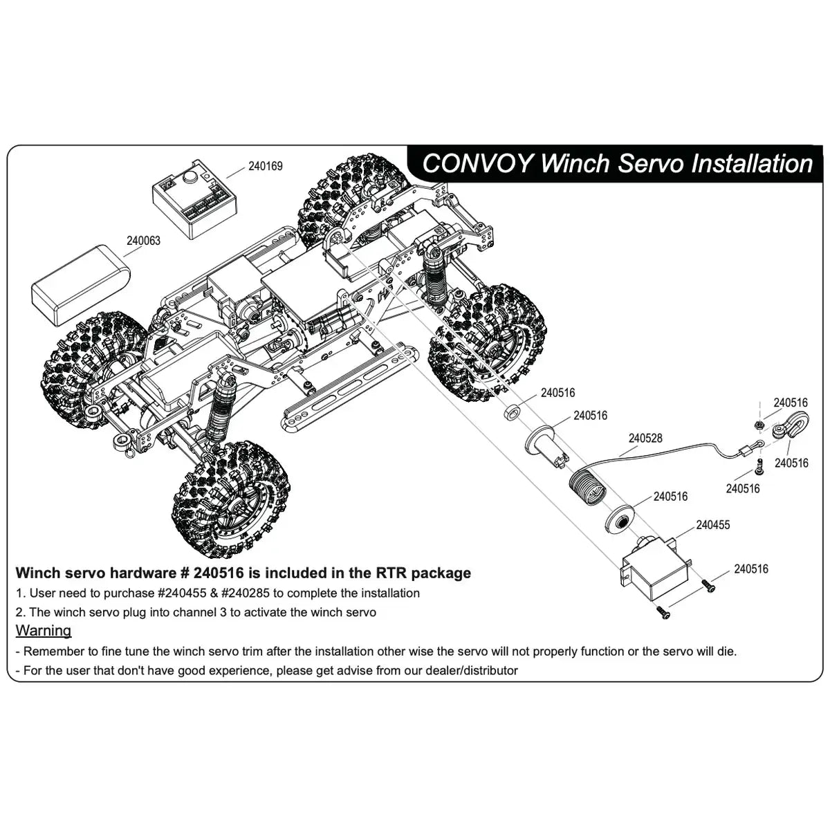 Hobby Plus HobbyPlus ESC & Seilwinden-Befestigungsteile für EVO V2 - CR18P PRO/EVO HBP240516