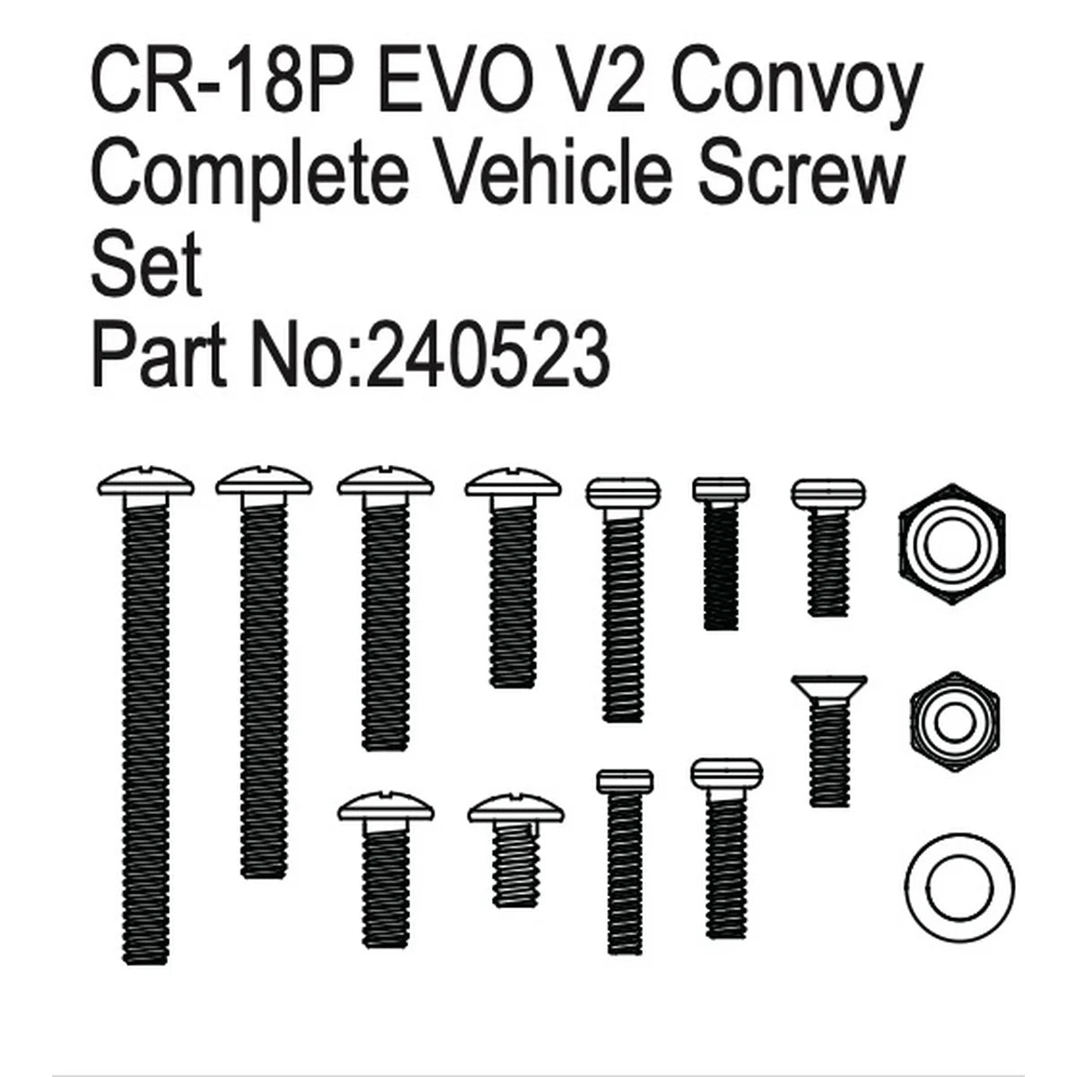 Hobby Plus HobbyPlus Schrauben-Set komplett, Convoy EVO V2 für CR18P PRO/EVO HBP240523