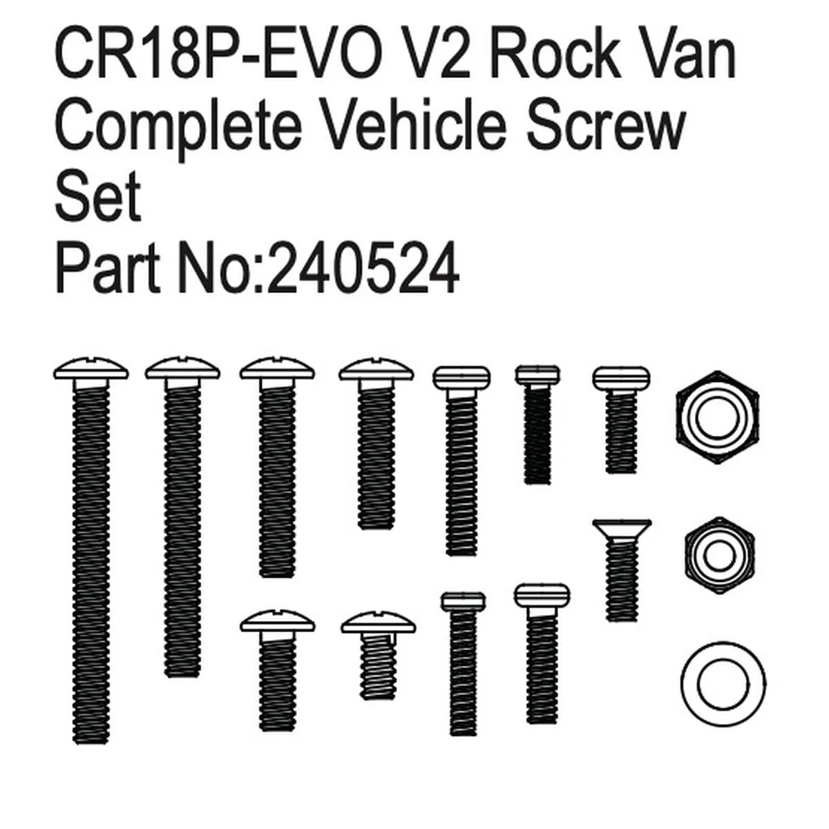 Hobby Plus HobbyPlus Schrauben-Set komplett für CR18P EVO V2 Rock Van HBP240524