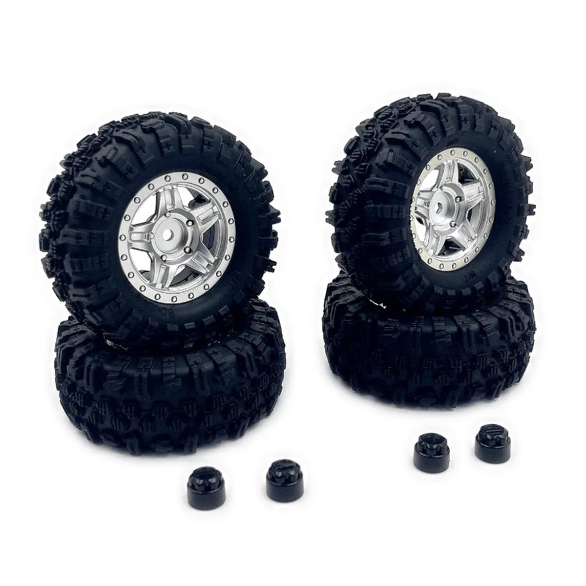 Hobby Plus 1.2inch Mudder Tire Set (60mm), (4) Silber HBP240526