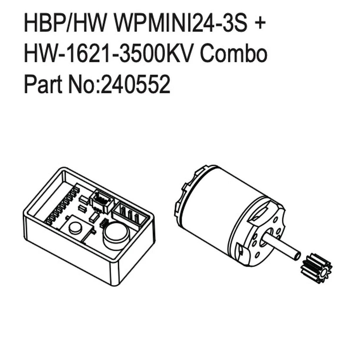Hobby Plus HobbyPlus HBP/HW WPMINI24-3S + HW-1621-3500KV Combo für CR18P PRO/EVO HBP240552