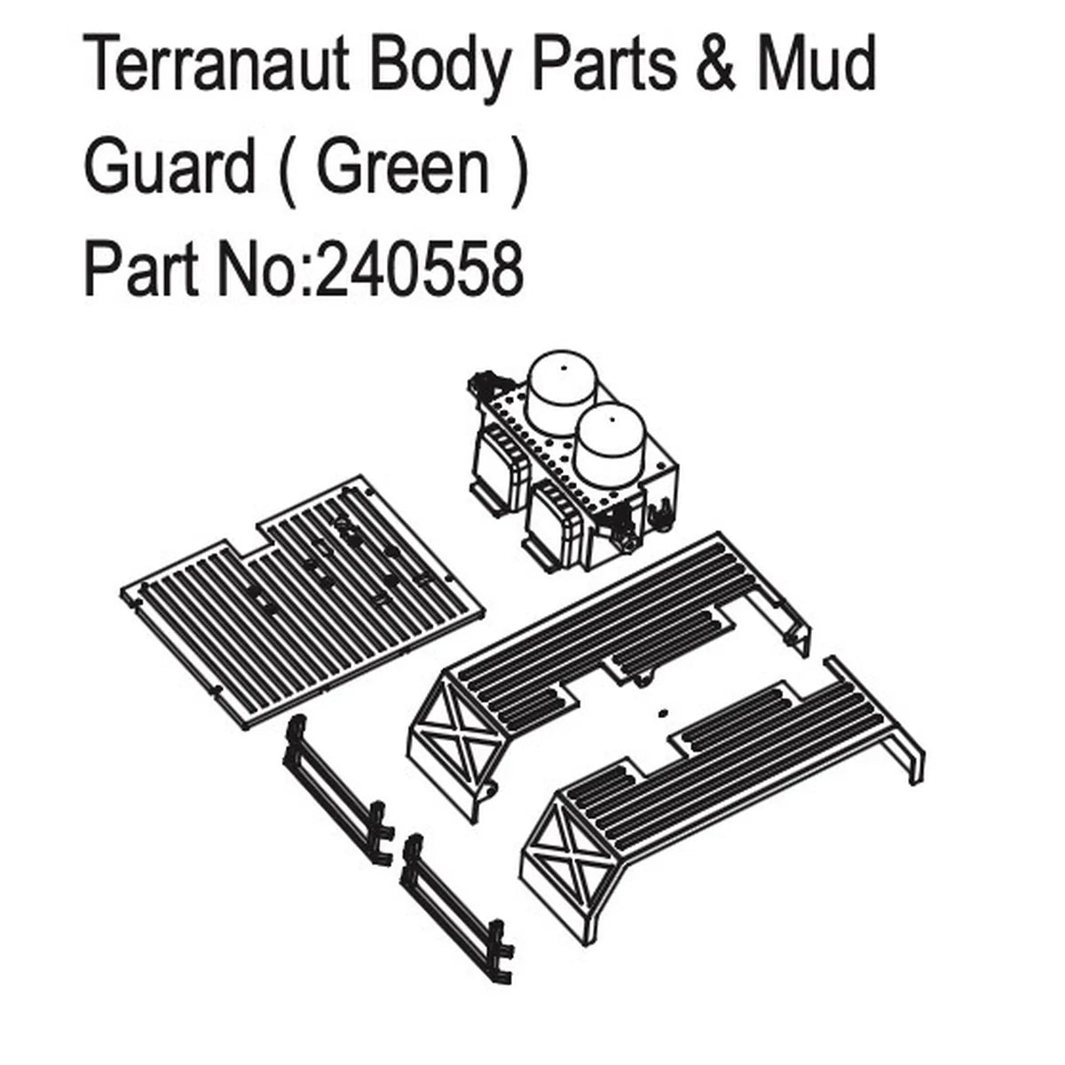 Hobby Plus Terranaut Body Parts & Mud Guard Grün HBP240558