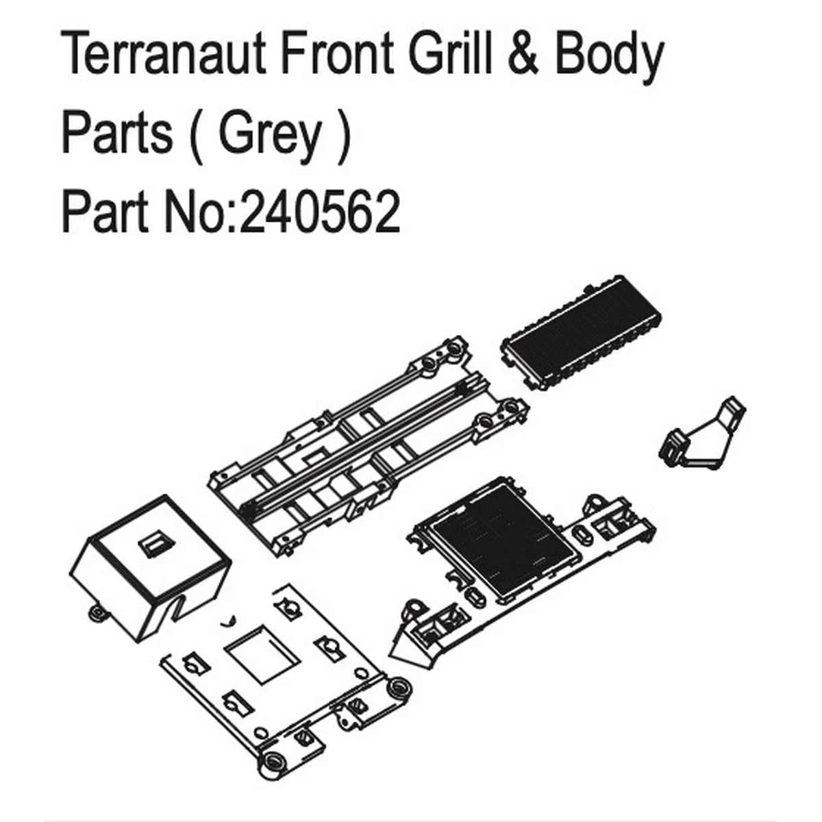 Hobby Plus Terranaut Front Grill & Body Parts Grau HBP240562