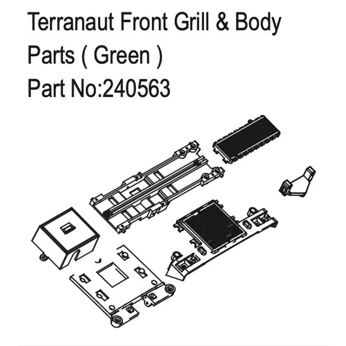 Hobby Plus Terranaut Front Grill & Body Parts Grün HBP240563
