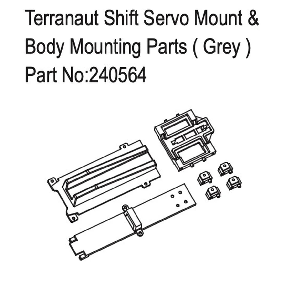 Hobby Plus Terranaut Shift Servo Mount & Body Mounting Parts Grau HBP240564