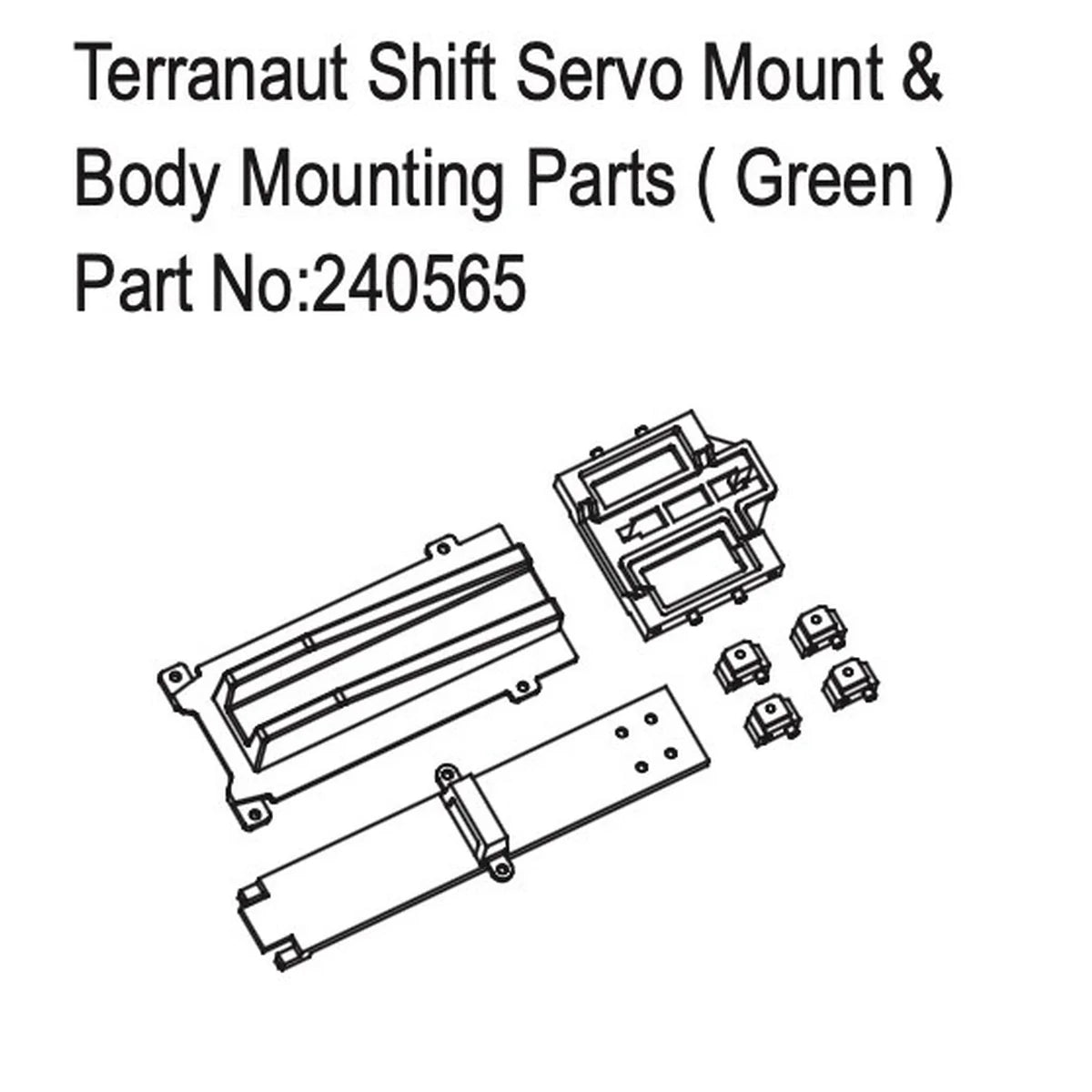 Hobby Plus Terranaut Shift Servo Mount & Body Mounting Parts Grün HBP240565