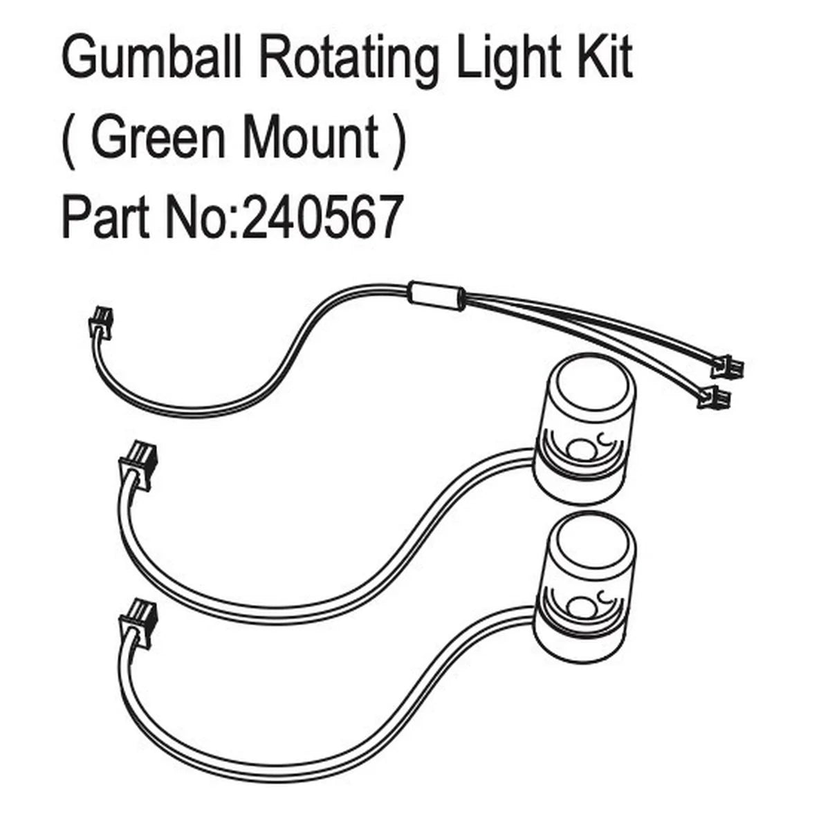 Hobby Plus Gumball Rotating Light Kit ( Mount ) Grün HBP240567