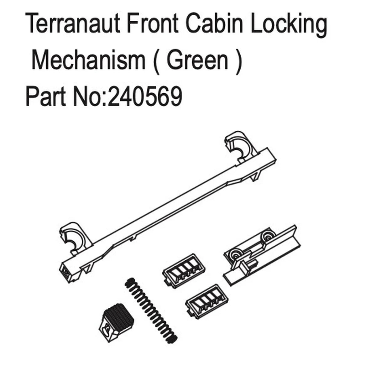 Hobby Plus Terranaut Front Cabin Locking Mechanism Grün HBP240569
