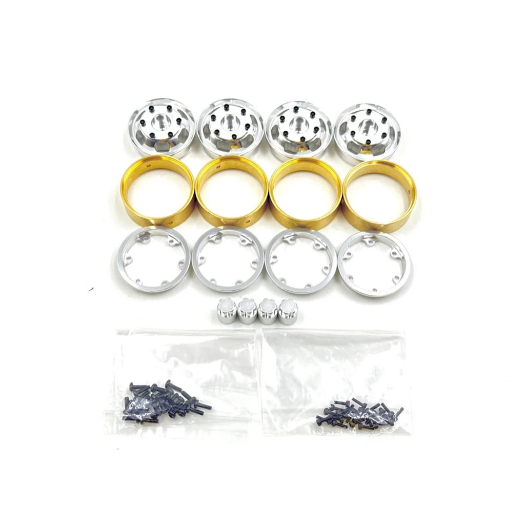 Hobby Plus HobbyPlus Alu 1.2" gefräst Beadlock Truck Räder & Messing Ring (4) für Terranaut HBP240601