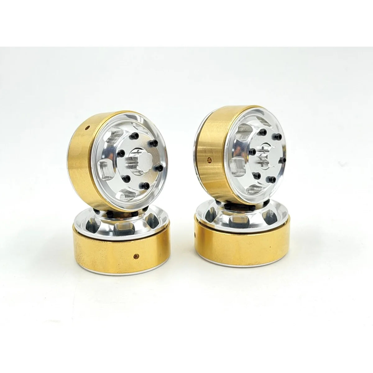 Hobby Plus HobbyPlus Alu 1.2" gefräst Beadlock Truck Räder & Messing Ring (4) für Terranaut HBP240601
