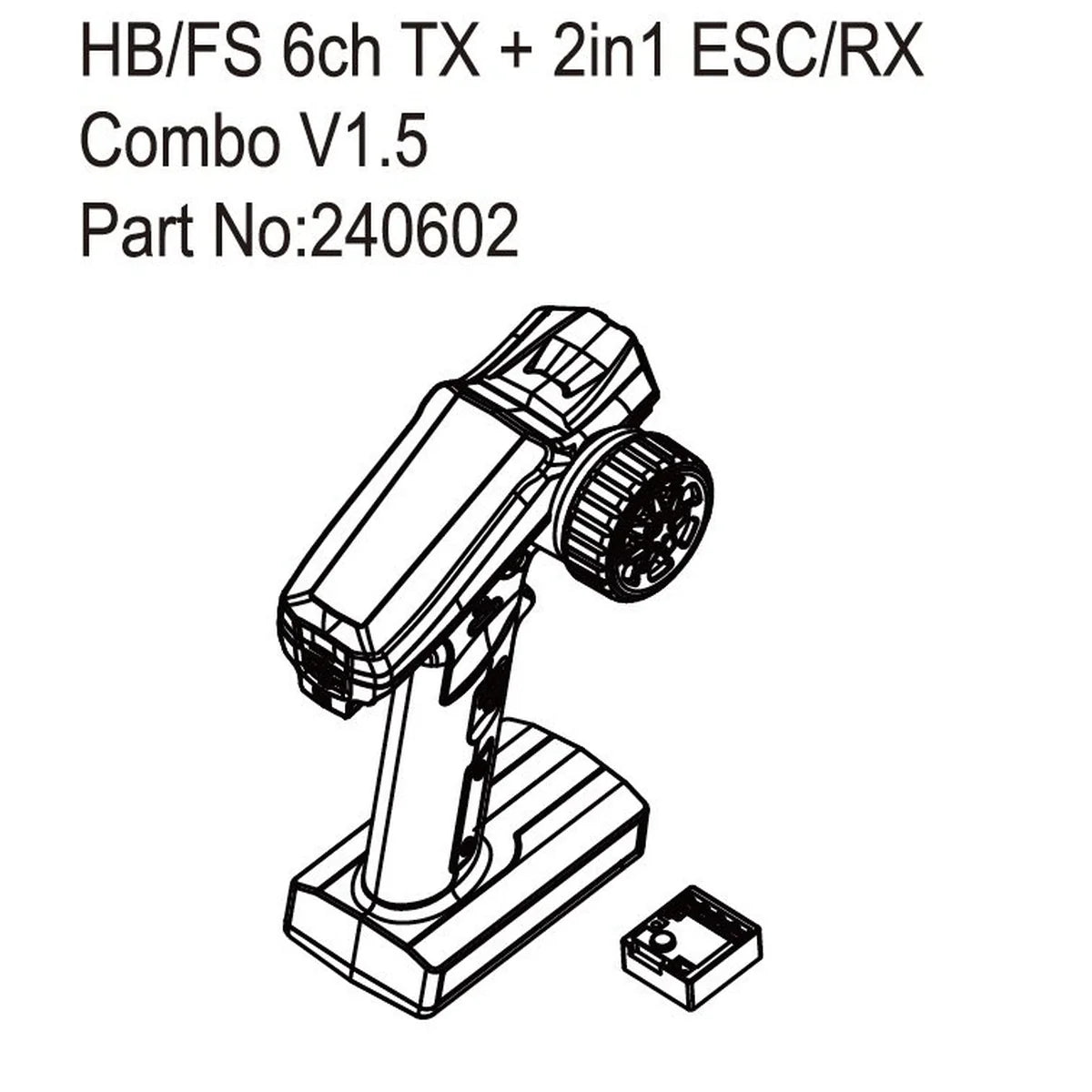 Hobby Plus Flysky 6-Kanal Fernsteuerung mit 2in1 Regler/Empfänger V1.5 für DKR-4 Fortis HBP240602