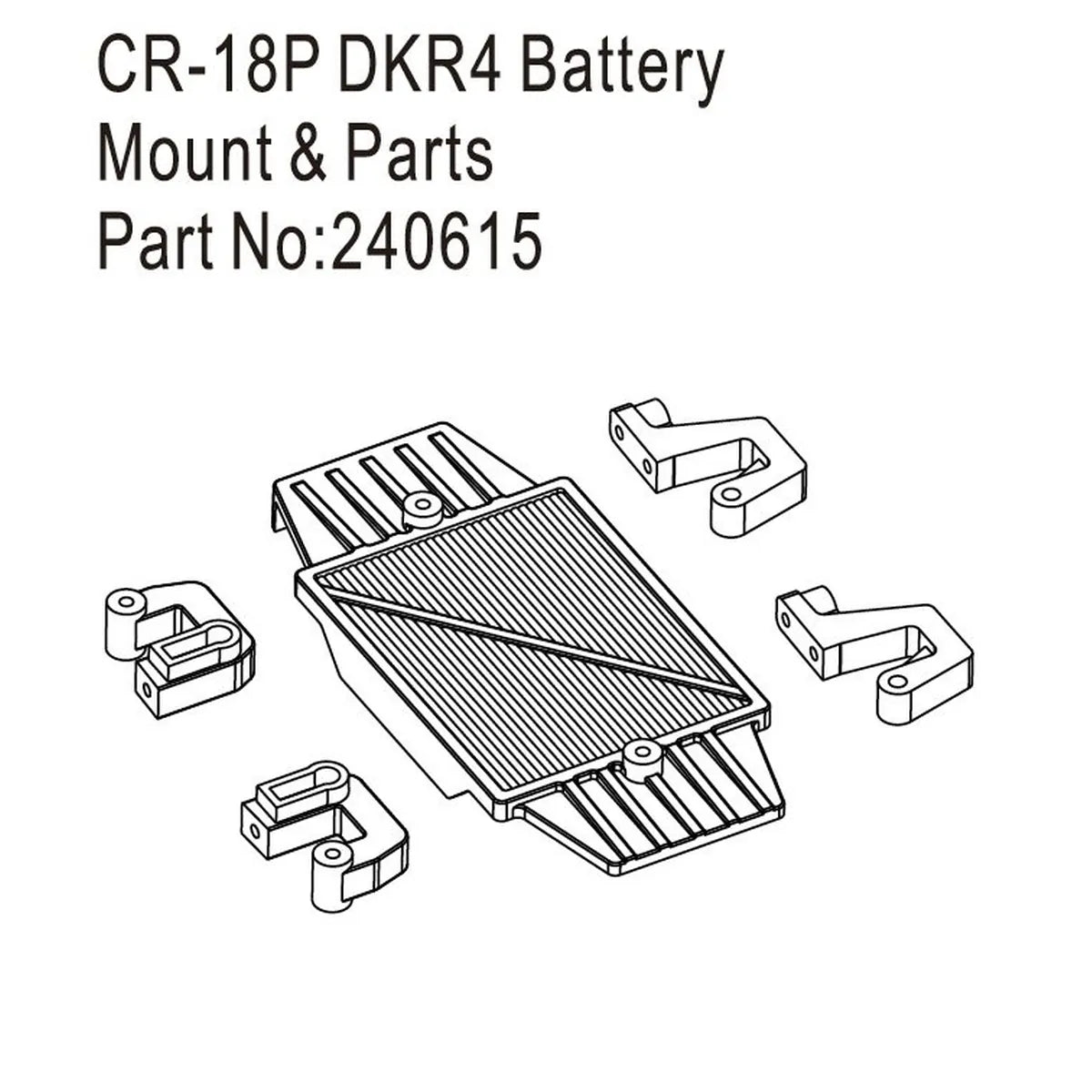 Hobby Plus Akkuhalterung mit Anbauteilen für DKR-4 Fortis HBP240615