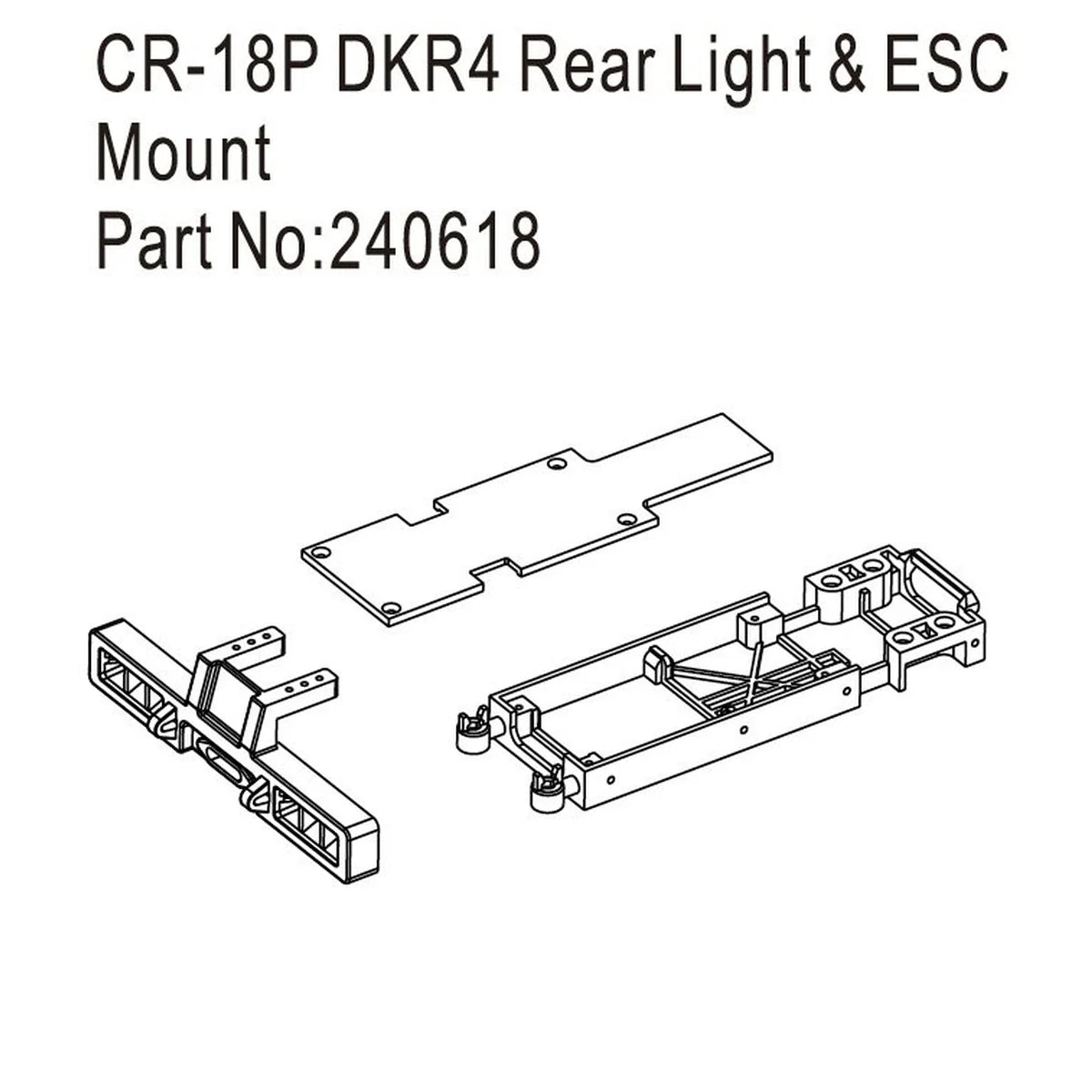 Hobby Plus Rücklicht- und Reglerhalterung für DKR-4 Fortis HBP240618
