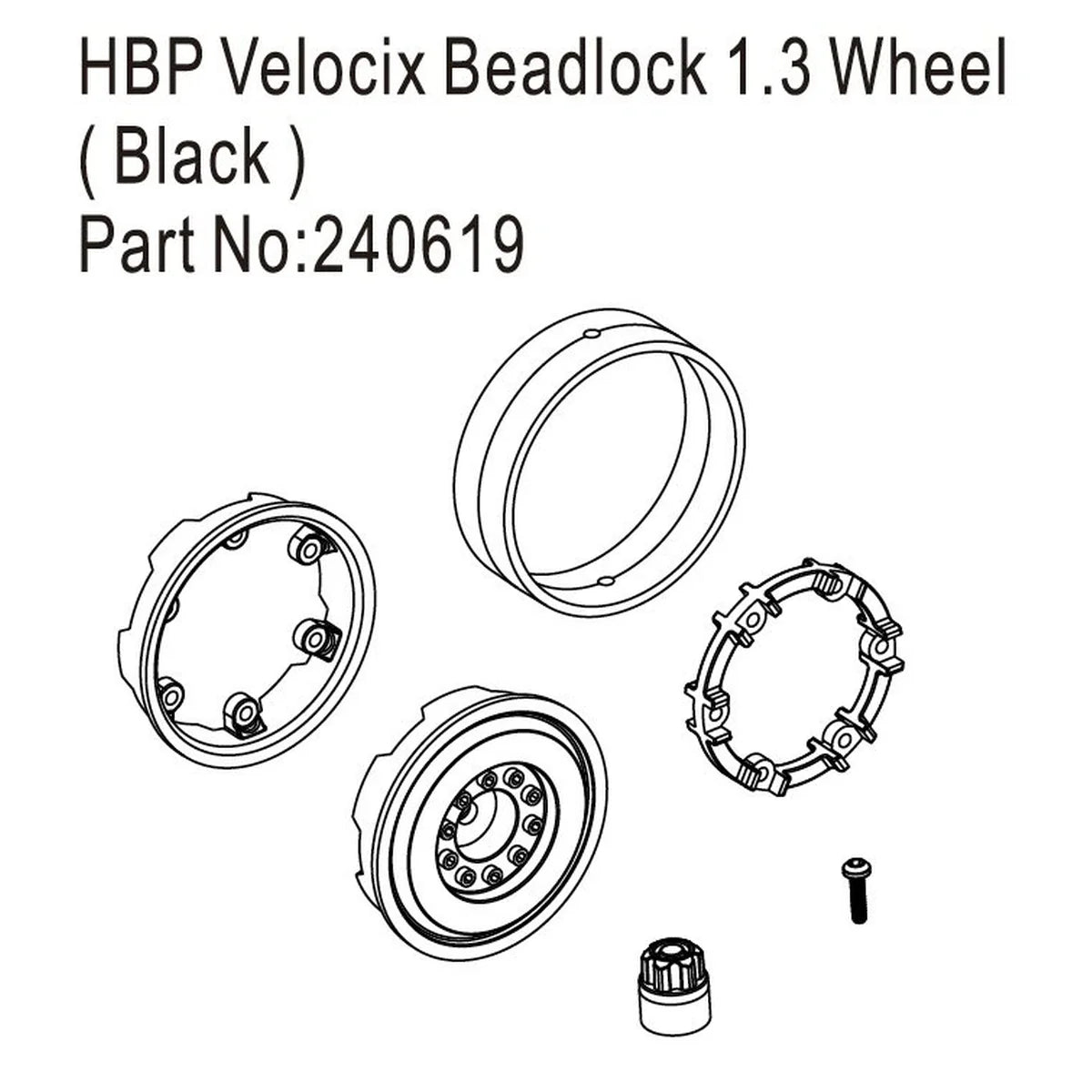 Hobby Plus Räderset schwarz für DKR-4 Fortis HBP240619