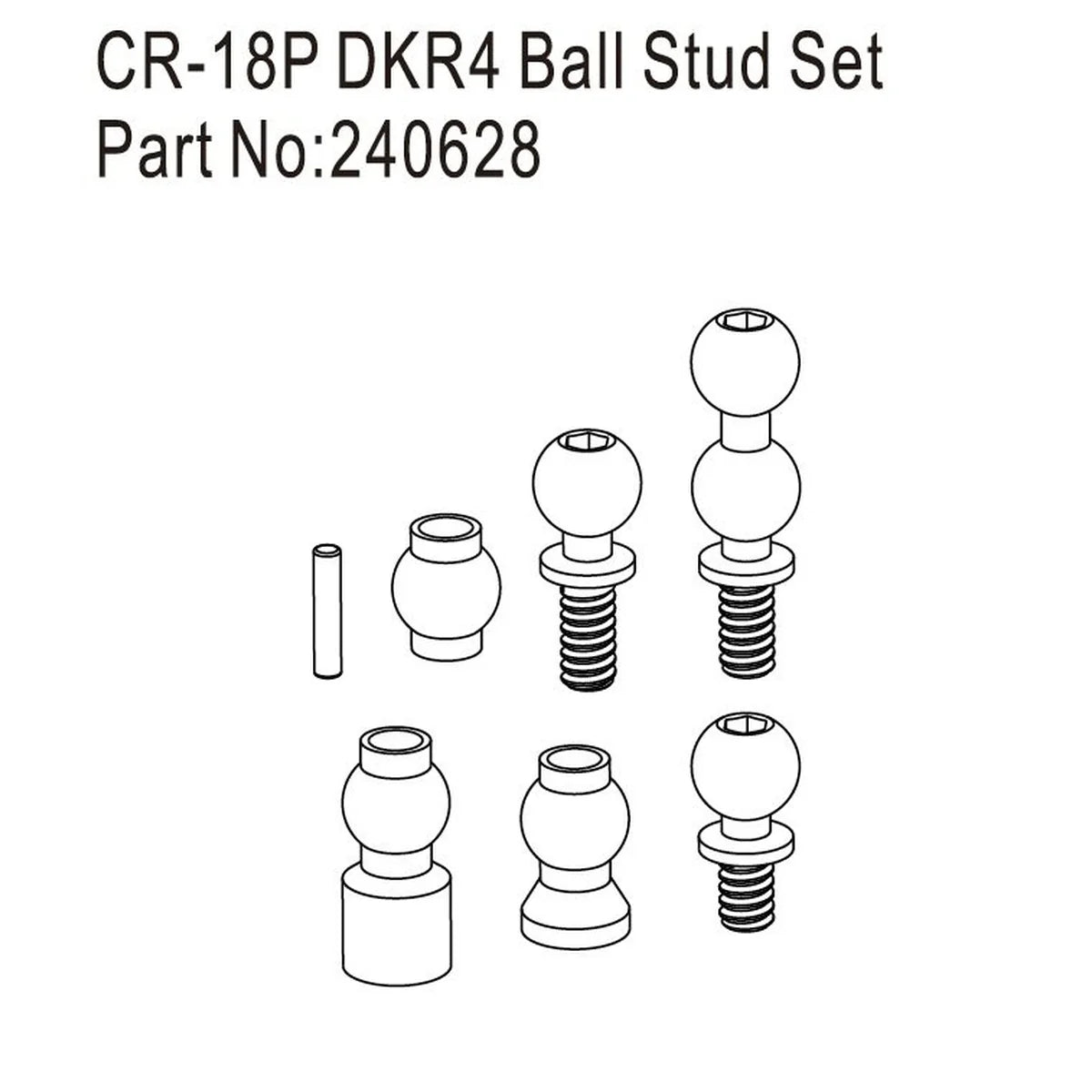 Hobby Plus Kugelkopf-Set für DKR-4 Fortis HBP240628