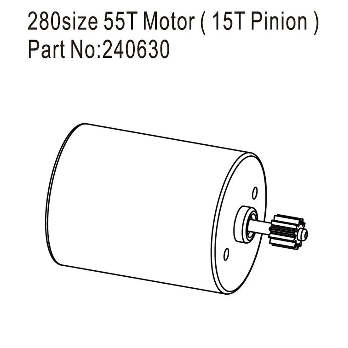Hobby Plus 280er Brushed-Motor 55T mit 15Z Ritzel für DKR-4 Fortis HBP240630