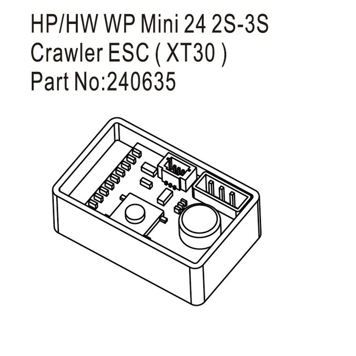 Hobby Plus Hobbywing Mini24 Crawler-Regler 2-3S XT30 für DKR-4 Fortis HBP240635