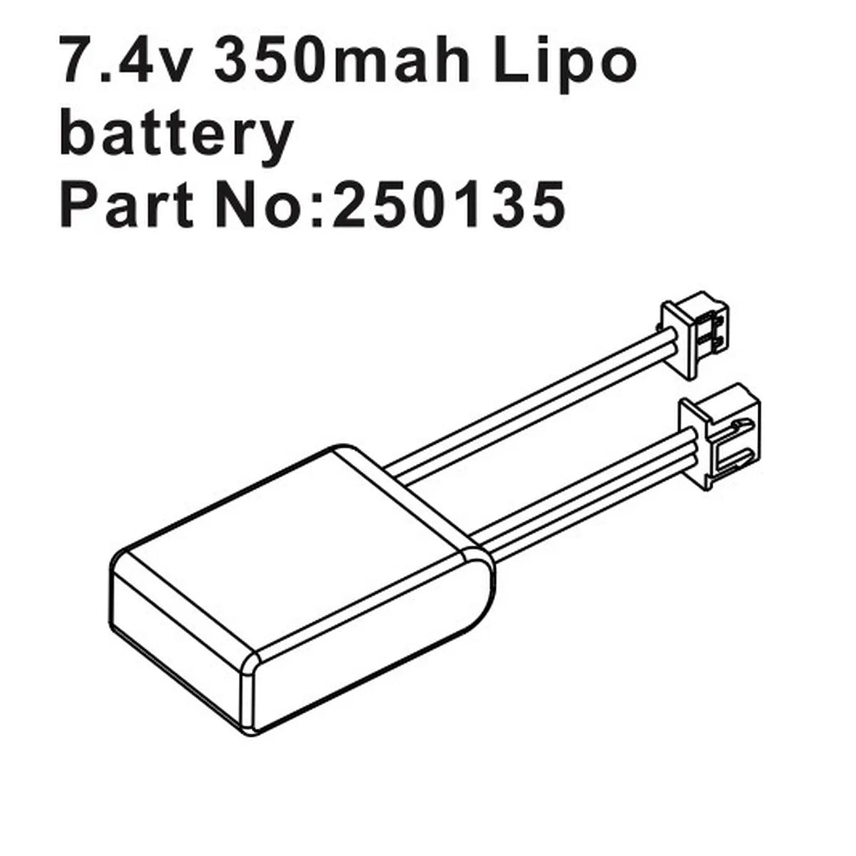 Hobby Plus HobbyPlus 7,4V 350mAh LiPo Akku für Speck-B HBP250135
