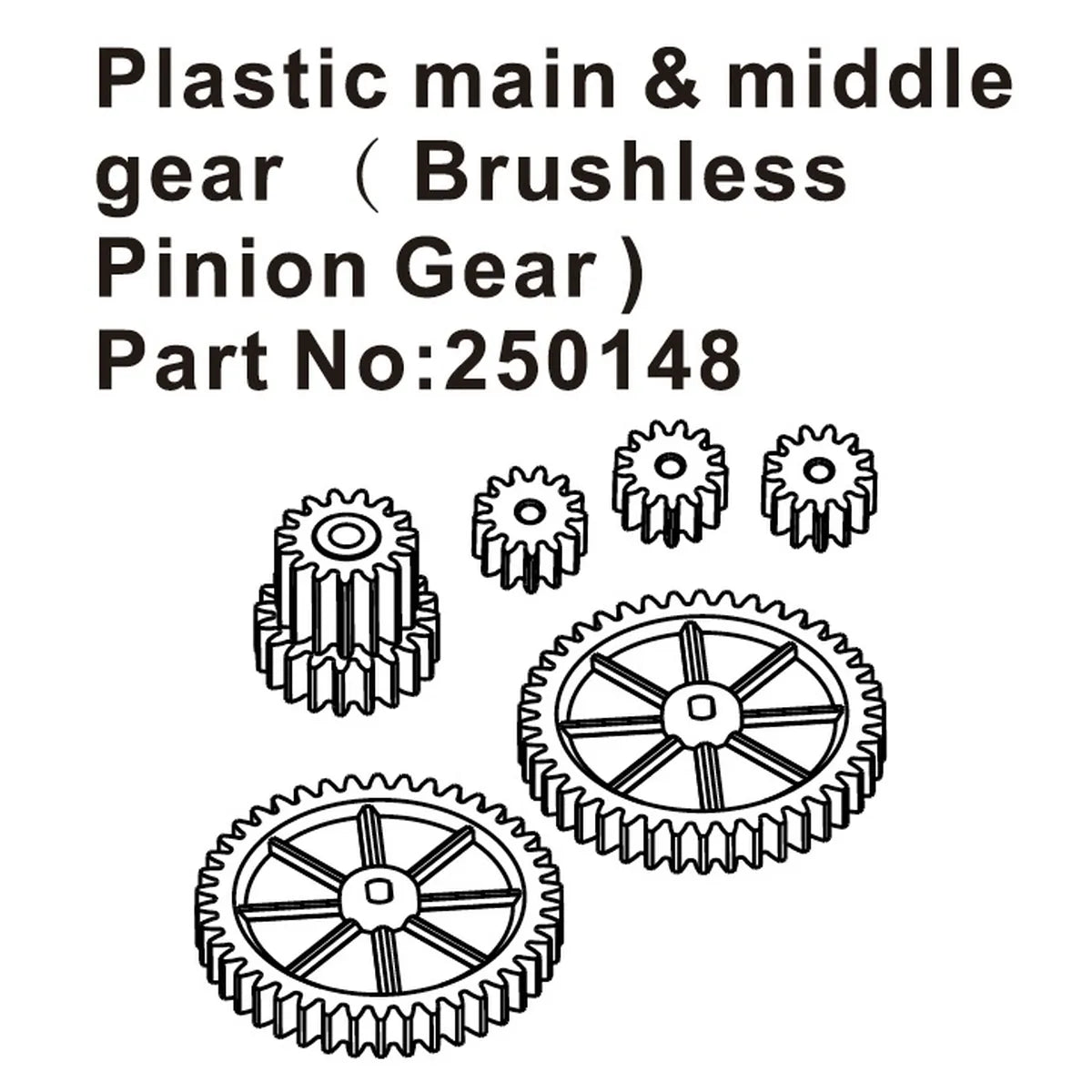 Hobby Plus Haupt- und Mittelzahnrad Kunststoff Brushless für Speck-B/SCT/T HBP250148