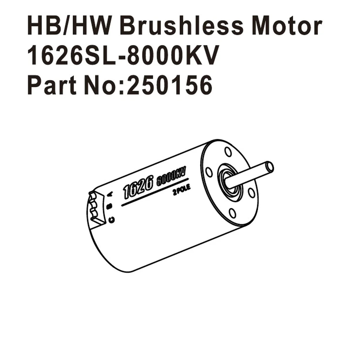 Hobby Plus Hobbywing Brushless-Motor 1626SL 8000KV für Speck-B/SCT/T HBP250156