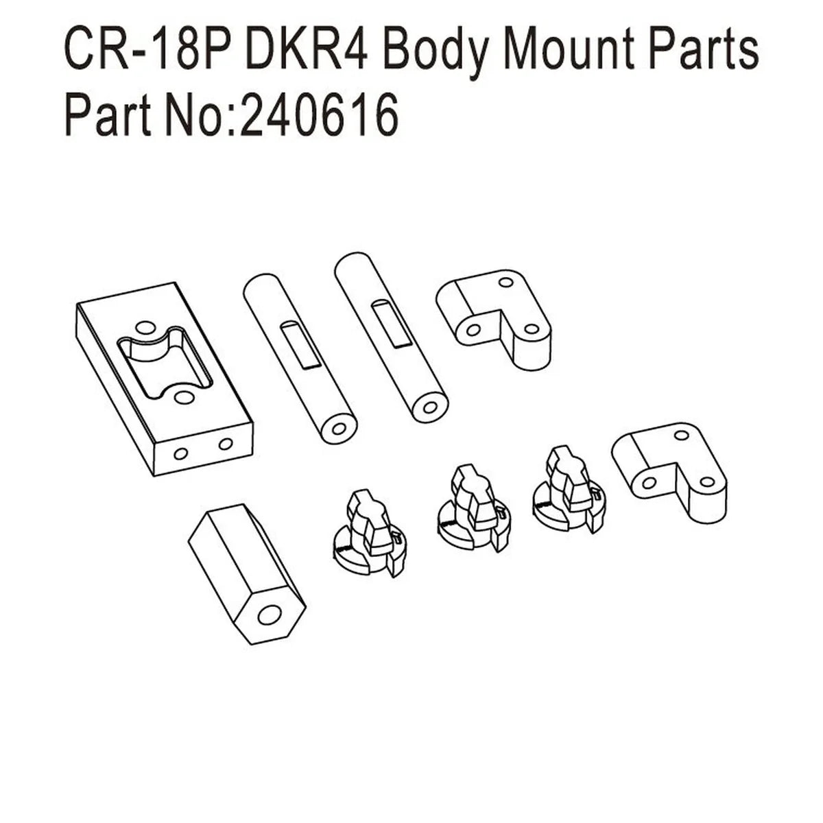 Hobby Plus Karosseriehalter-Teile für DKR-4 Fortis HBP240616 Zubehör im Maßstab 1:18 Truck