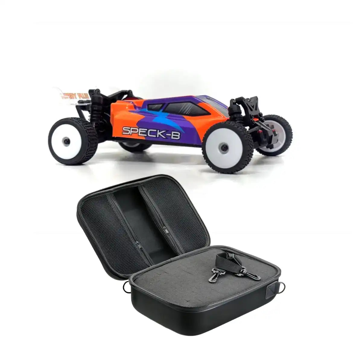 Hobby Plus Speck-B 1:24 2WD Buggy + Absima Case Orange HBP2410250-C2-Case – Set mit Hardcase