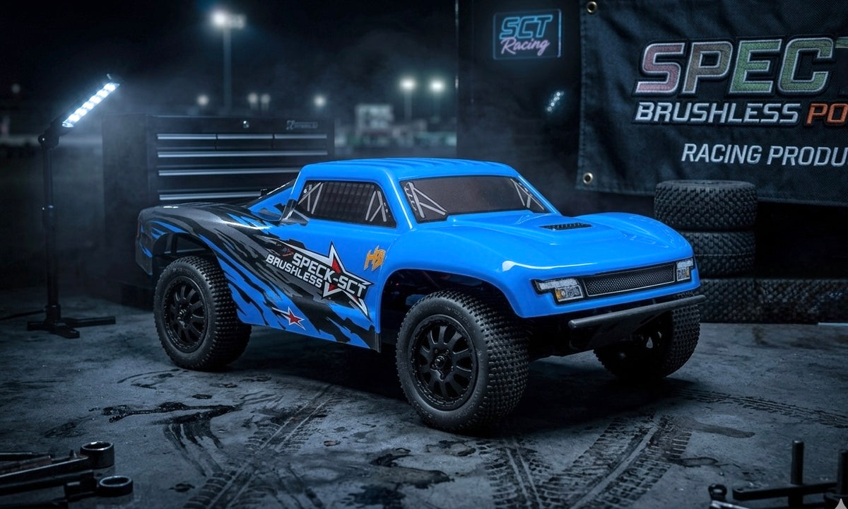 Hobby Plus Speck-SCT brushless Short Course Truck 1:24 2WD RTR Blau HBP2410280-BL – Studioaufnahme