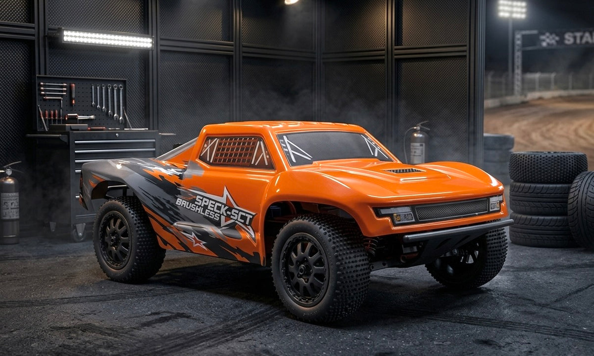 Hobby Plus Speck-SCT brushless Short Course Truck 1:24 2WD RTR Orange HBP2410280-OR – Studioaufnahme
