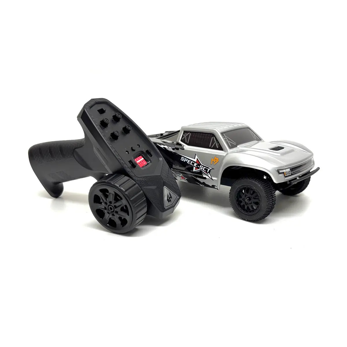 Hobby Plus Speck-SCT Short Course Truck 1:24 2WD RTR Silber HBP2410270-SR – mit Fernsteuerung