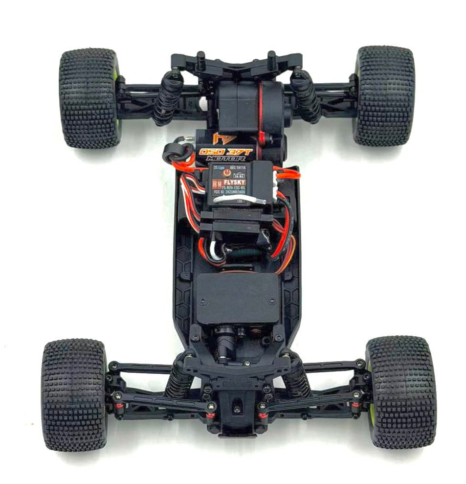Hobby Plus Speck-T brushless Stadium Truck 1:24 2WD RTR Gelb HBP2410310-YW – Chassis von oben