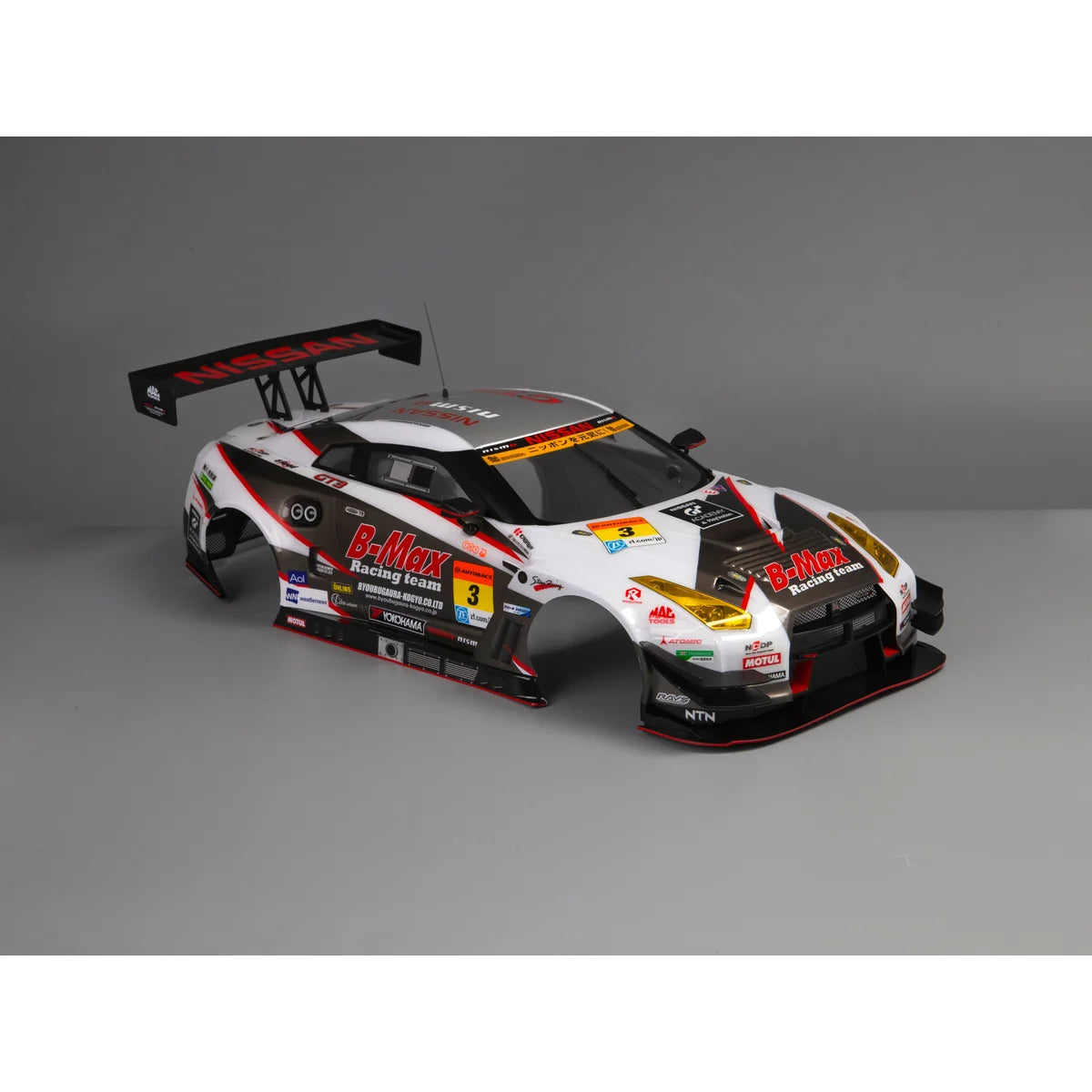 Killerbody B-MAX NDDP GT-R (NISSAN NISMO GT3) Karosserie lackiert KB48664 im Maßstab 1:10 Touring Car & Onroad – Seitenansicht
