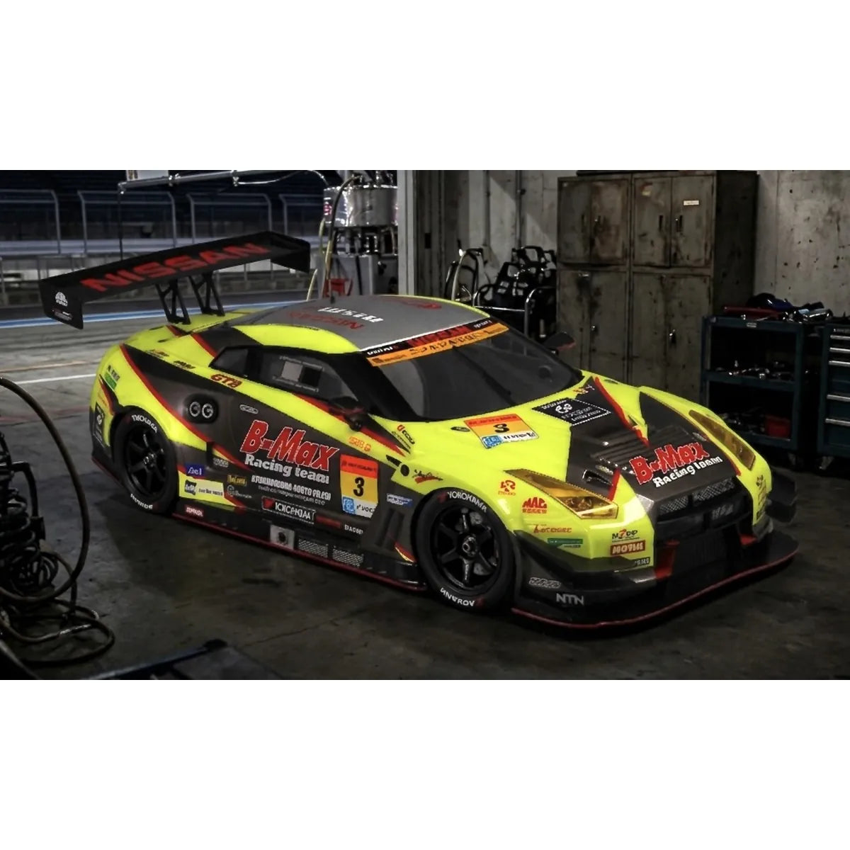 Killerbody B-MAX NDDP GT-R (NISSAN NISMO GT3) Karosserie unlackiert KB48758 im Maßstab 1:10 Touring Car & Onroad – Seitenansicht