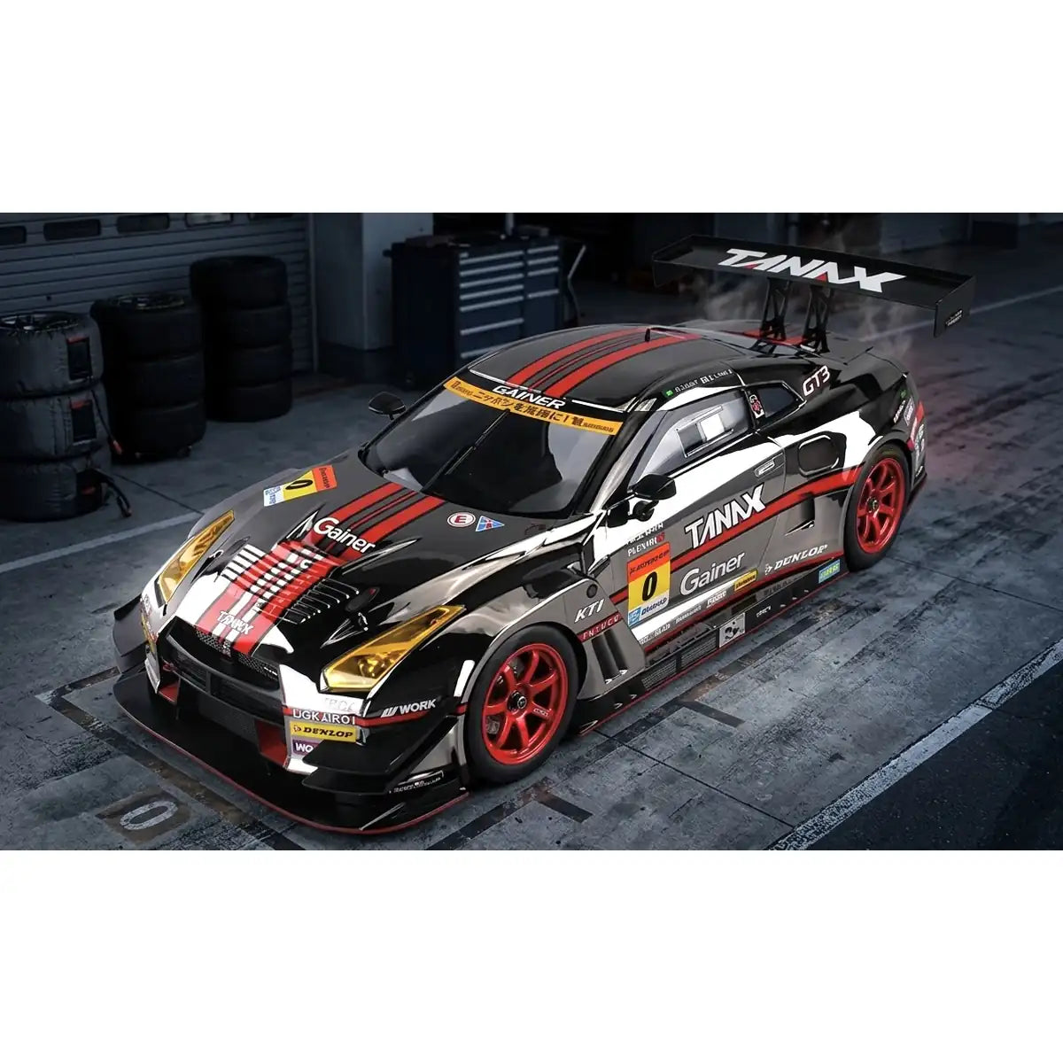 Killerbody Gainer Tanax GT-R Nisimo R35 Karosserie lackiert KB48663 im Maßstab 1:10 Touring Car & Onroad – Draufsicht