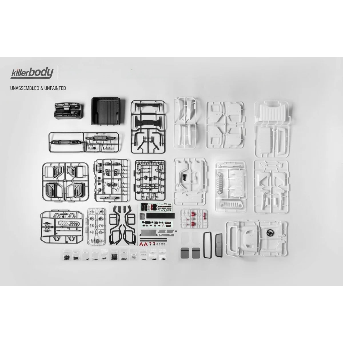 Killerbody Jeep Gladiator Hardbody-Karosserie - weiß DIY KB48765 im Maßstab 1:10 Crawler