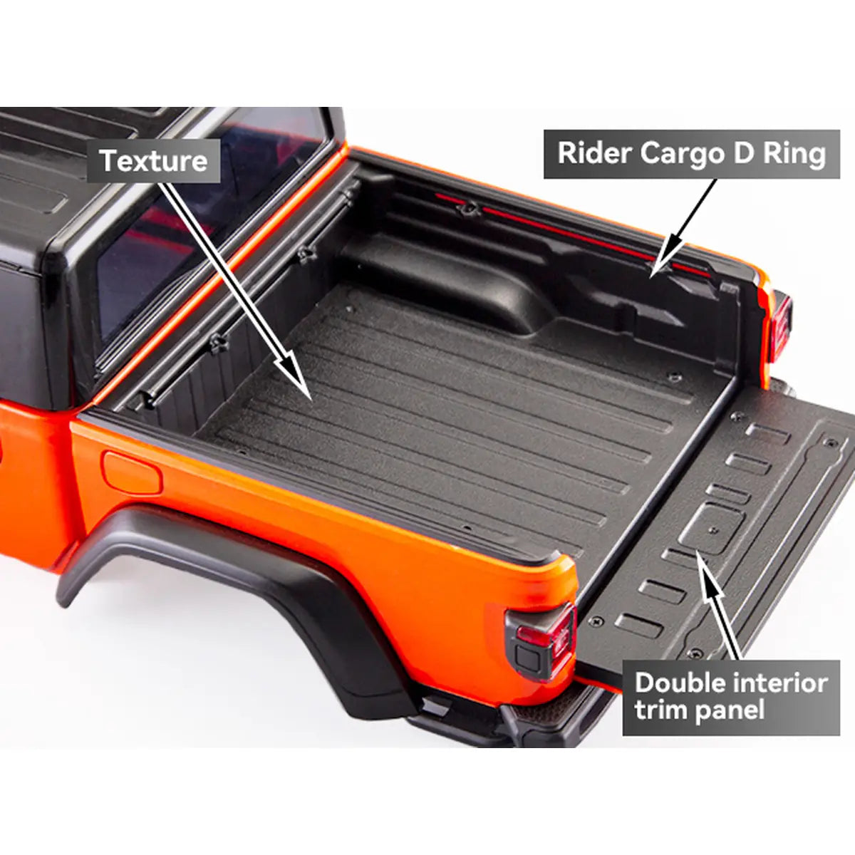 Killerbody Jeep Gladiator Hardbody-Karosserie - weiß DIY KB48765 im Maßstab 1:10 Crawler – Draufsicht