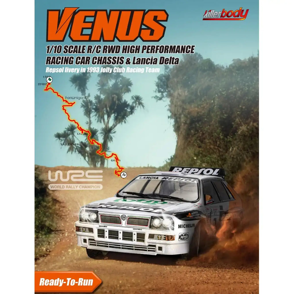 Killerbody Lancia Delta Rally RWD brushed KB48837R im Maßstab 1:10 Rally RTR – Frontansicht