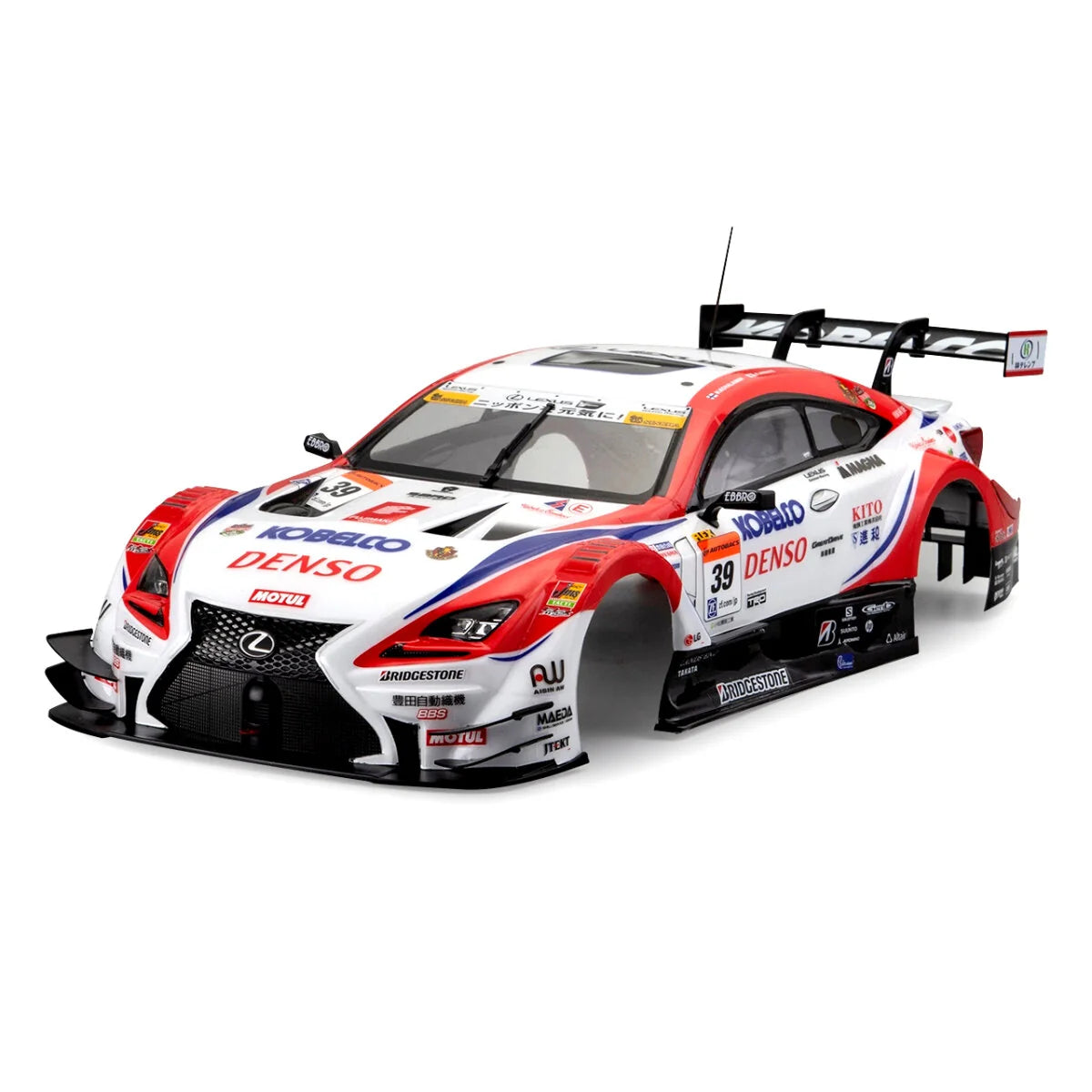 Killerbody Lexus Denso Kobelco RC F Karosserie lackiert KB48660 im Maßstab 1:10 Touring Car & Onroad – Seitenansicht