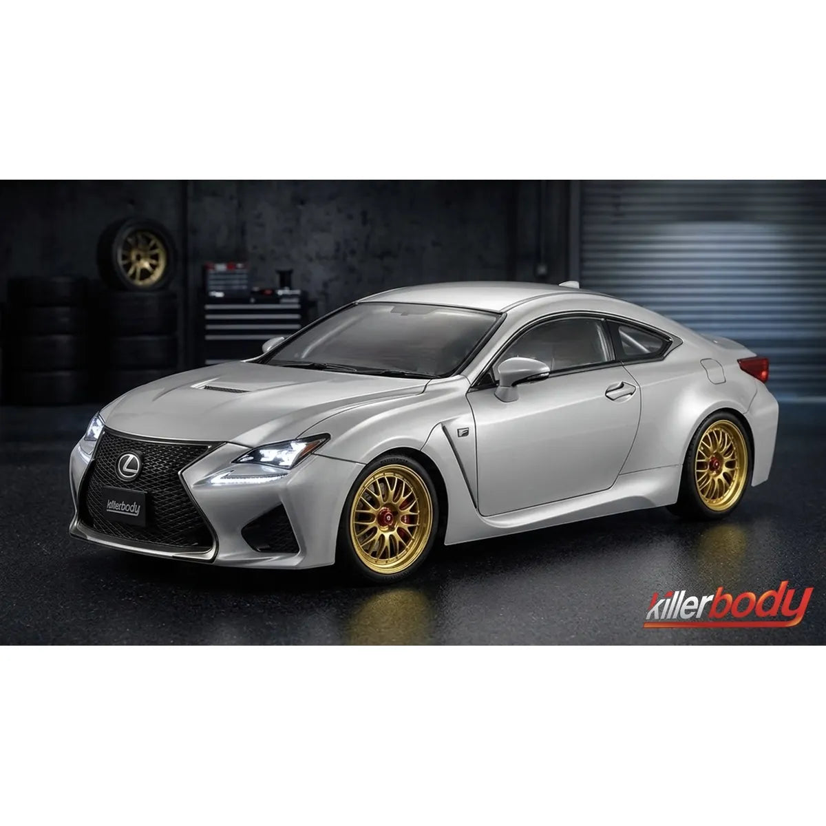 Killerbody LEXUS RC F Karosserie lackiert Weiß KB48648 im Maßstab 1:10 Touring Car & Onroad – Seitenansicht
