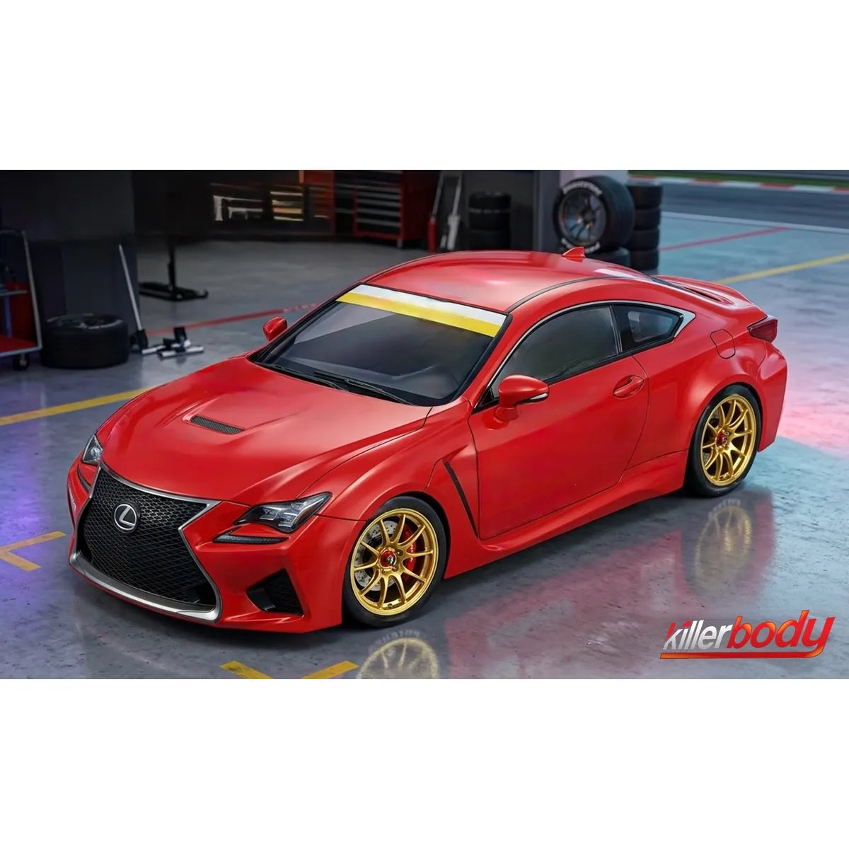 Killerbody Lexus RC F Karosserie unlackiert KB48627 im Maßstab 1:10 Touring Car & Onroad – Seitenansicht