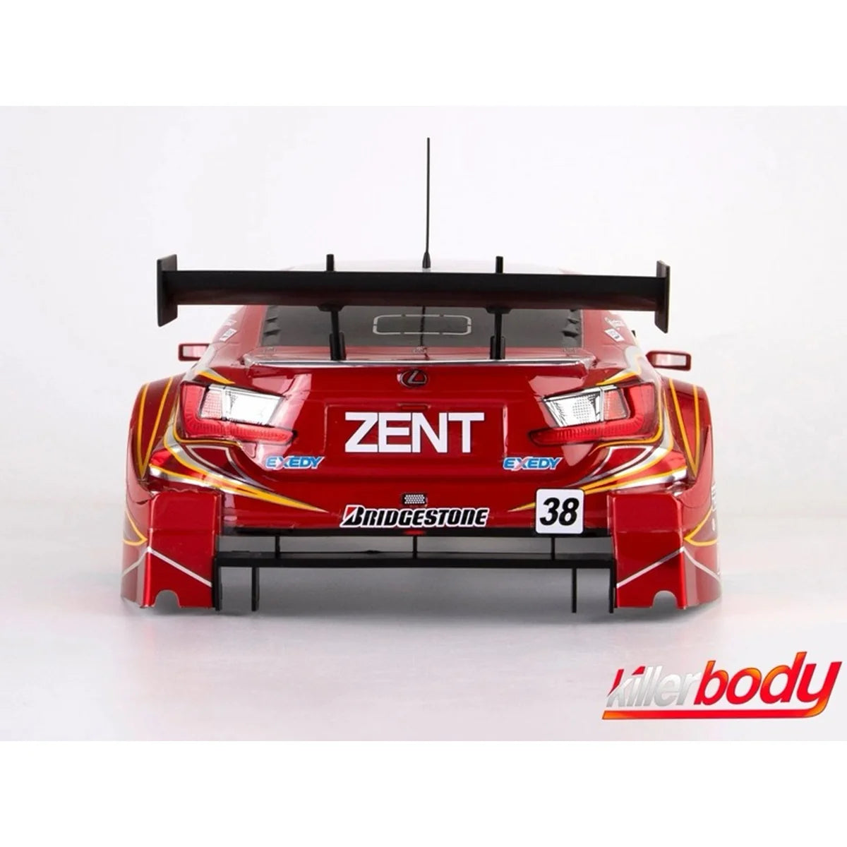 Killerbody Lexus Zent Cerumo RC F Karosserie lackiert KB48661 im Maßstab 1:10 Touring Car & Onroad – Rückansicht