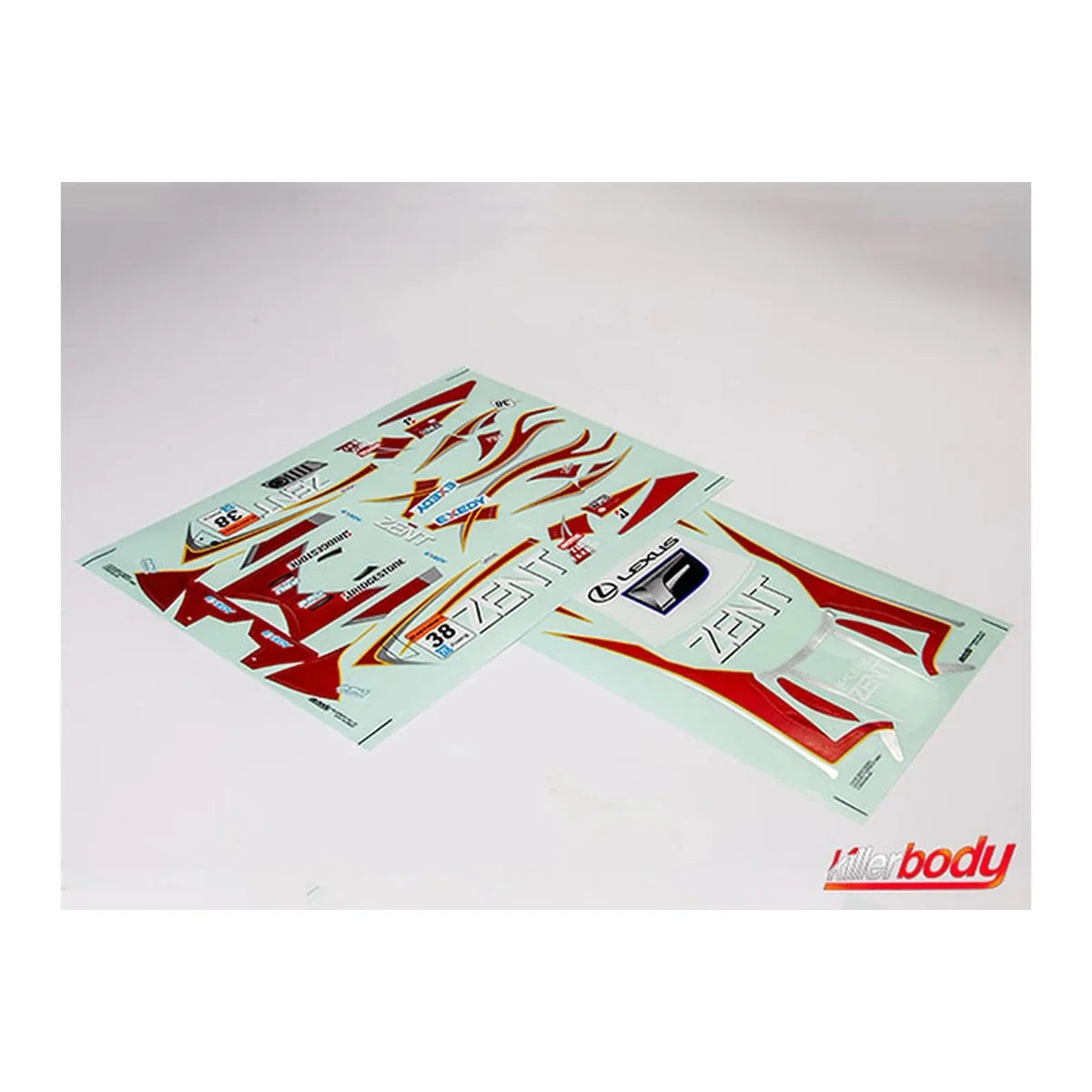 Killerbody Lexus Zent Cerumo RC F Racing Stickerbogen KB48769 Zubehör – Lieferumfang und Zubehör