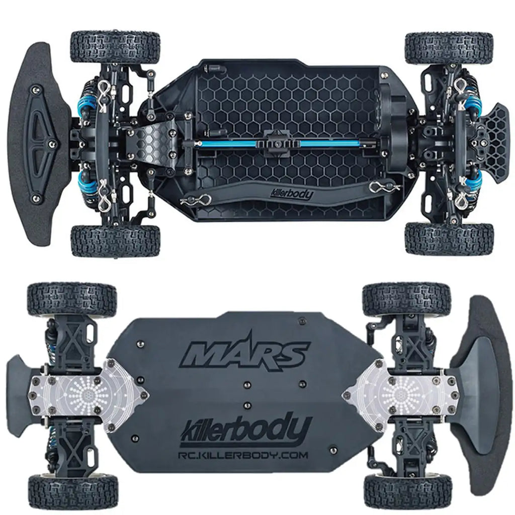 Killerbody MARS 4WD TC/Rally Chassis Bausatz KB48838 im Maßstab 1:10 Rally – Draufsicht