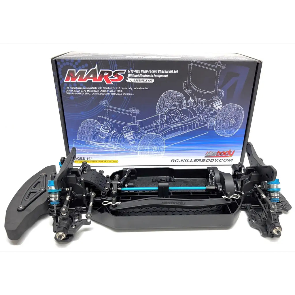 Killerbody MARS 4WD TC/Rally Chassis Bausatz KB48838 im Maßstab 1:10 Rally – Unteransicht