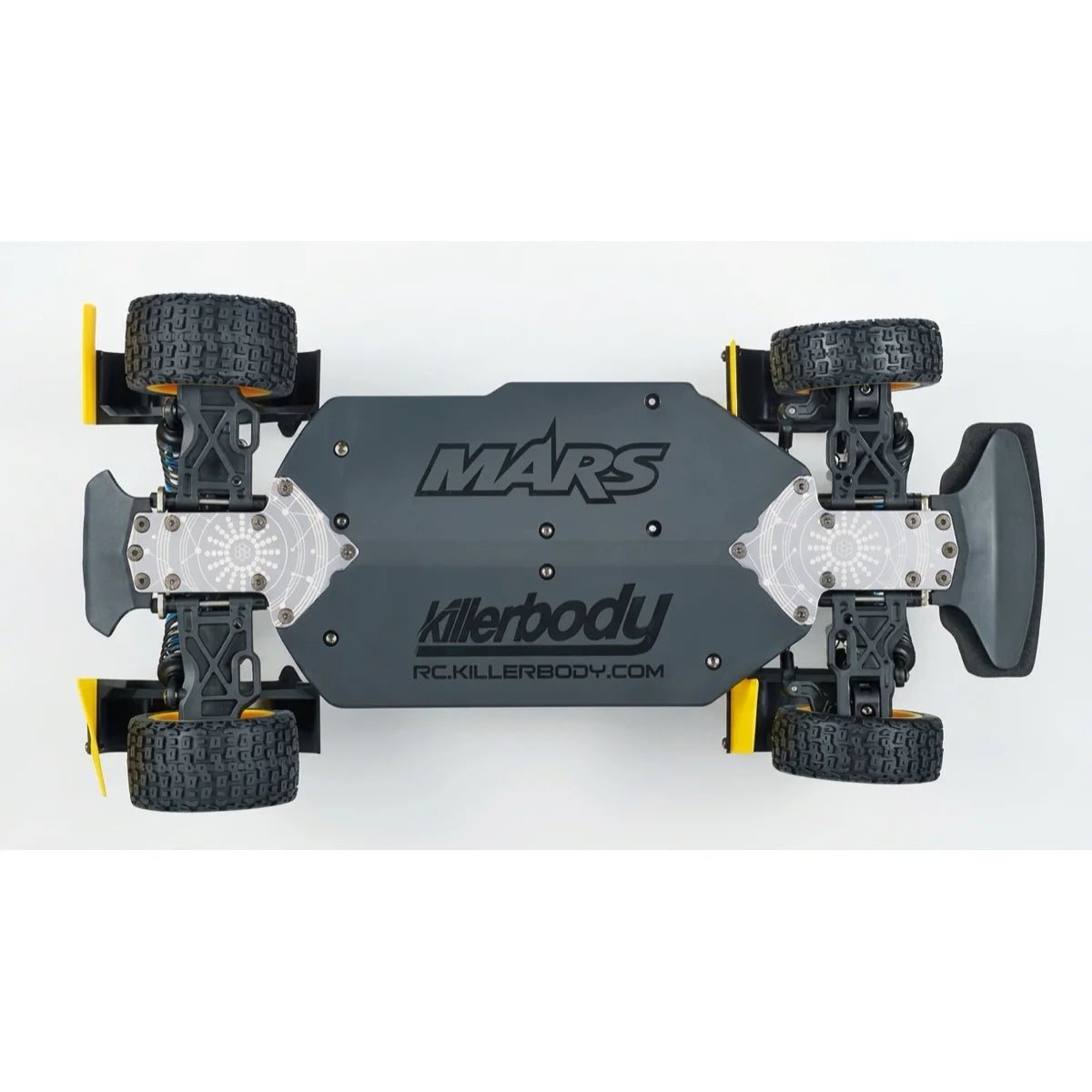 Killerbody MARS/Stratos 4WD Rally Chassis ARR KB48838S im Maßstab 1:10 Rally – Draufsicht