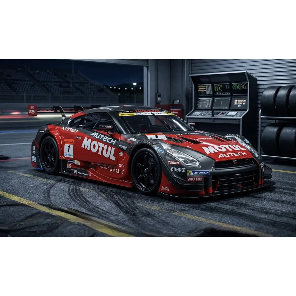Killerbody Motul Alutech GT-R NISMO R35 Karosserie lackiert KB48662 im Maßstab 1:10 Touring Car & Onroad – Seitenansicht