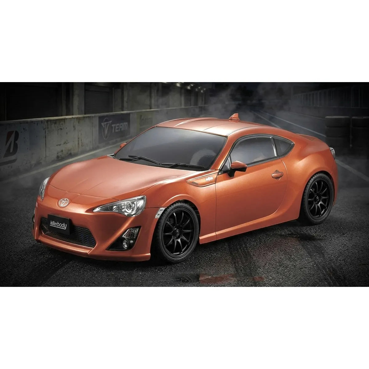 Killerbody Toyota 86 Karosserie lackiert Metallic-Orange KB48567 im Maßstab 1:10 Touring Car & Onroad – Seitenansicht