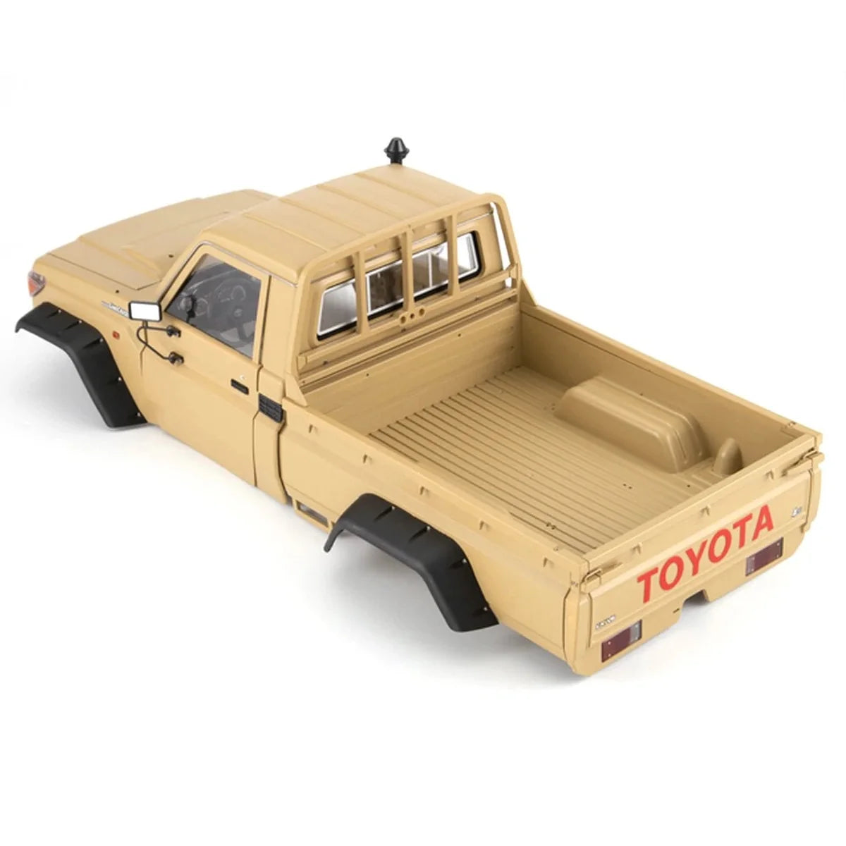 Killerbody Toyota LC70 Hardbody-Karosserie - Desert Gelb KB48843 im Maßstab 1:10 Crawler – Seitenansicht