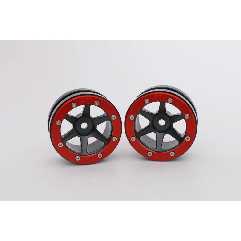 Metsafil Beadlock-Felgen PT-Slingshot 1.9 (2) Schwarz/Rot MT0030BR